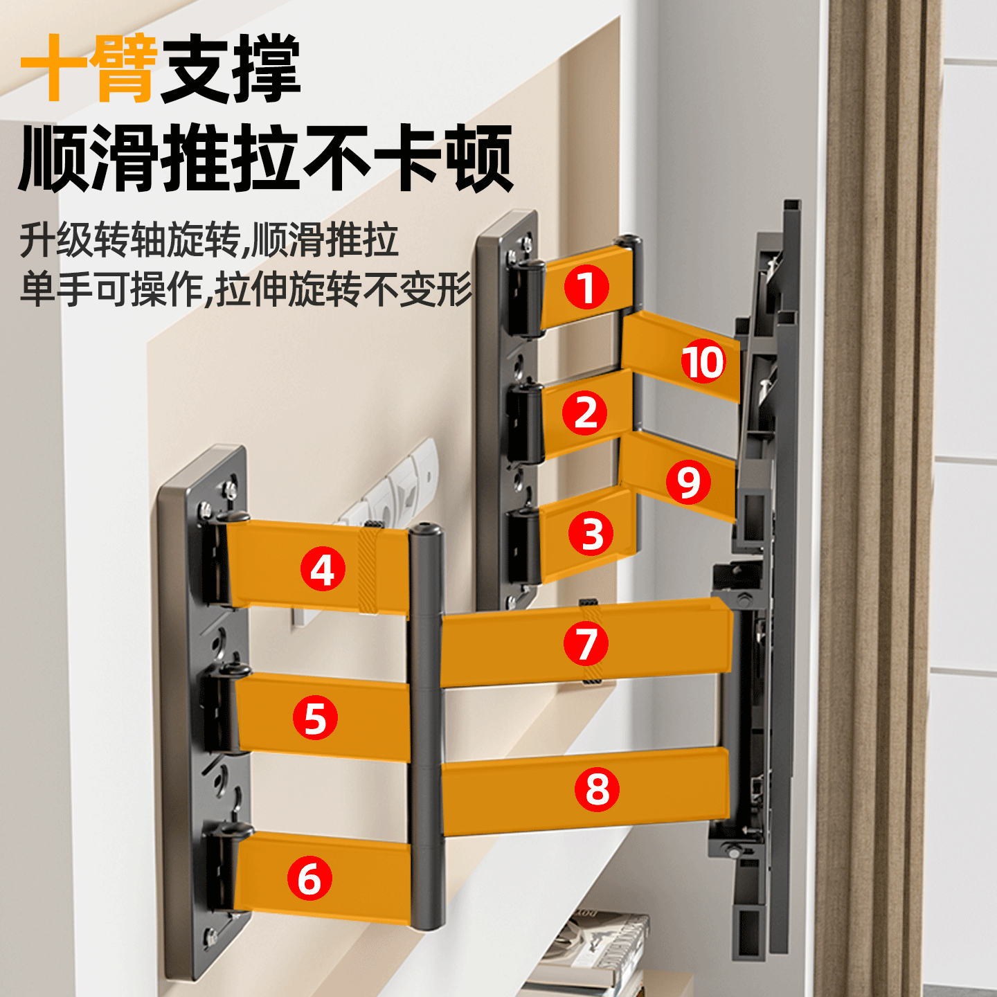 适用于TCL电视75 85 98寸Q9L Q10L Pro超薄伸缩电视支架内嵌挂架 - 图0