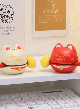 解压小木鱼招财摆件治愈系情绪稳定办公室工位装饰品生日礼物男女