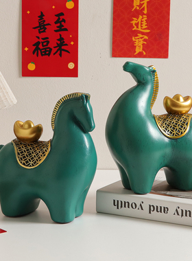 2026马年吉祥物生肖马本命年礼物马到成功有钱办公室桌面装饰摆件