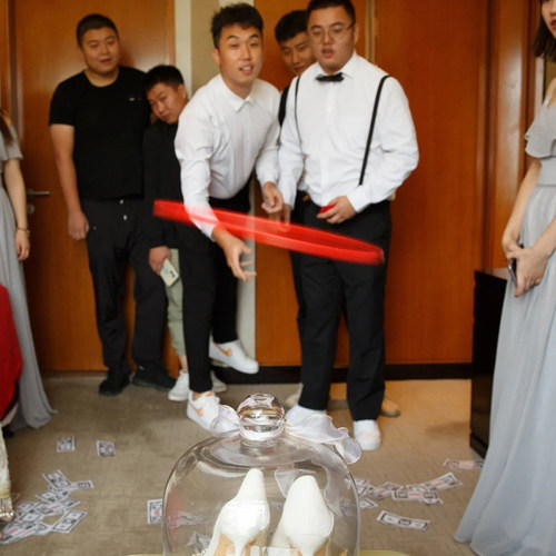 结婚婚礼接亲恶搞新郎伴郎整蛊藏套婚鞋盒套圈圈堵门创意游戏道具 - 图3