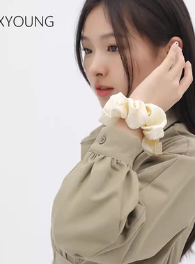 MIXYOUNG发圈大肠女扎头发饰缎面头绳肥肠头花大号简约高级感烫钻