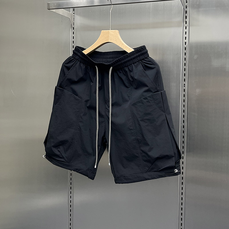 2023年夏季新款大口袋机能风日系宽松运动休闲短裤直筒透气五分裤 - 图2