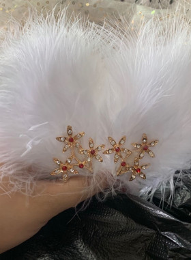 直播超仙气羽毛发夹汉服配饰古风白色头饰网红同款发卡森系小仙女