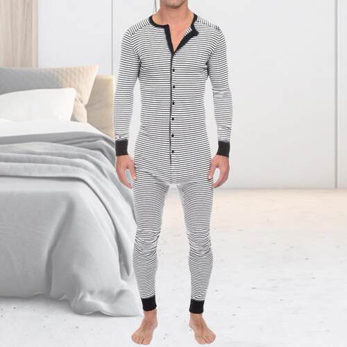 Romper Sleepwear Overall Mens Rompers Men Clothing Homewear - 图1