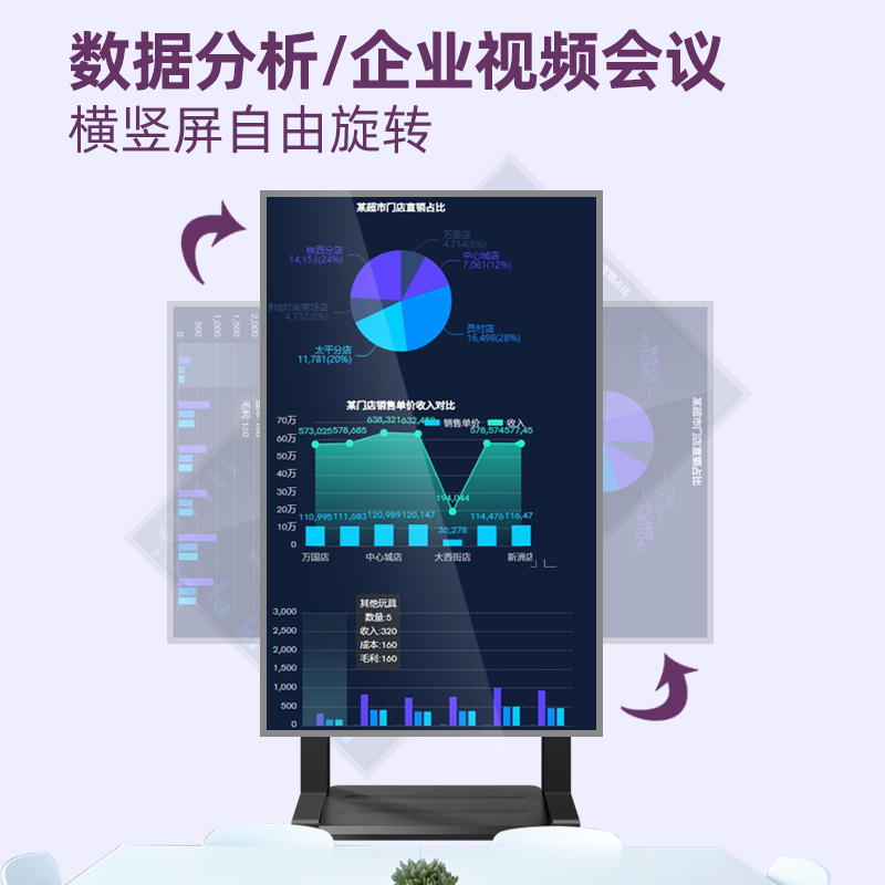 通用小米ES55/ES50/EA55/EA65/EA70电视机落地移动推车横竖屏旋转 - 图3