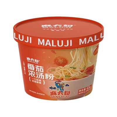 麻六记番茄浓汤粉方便粉丝免煮速食冲泡即食方便食品夜宵65gx8桶