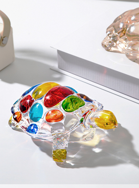 榴莲猫玻璃水晶家居摆件