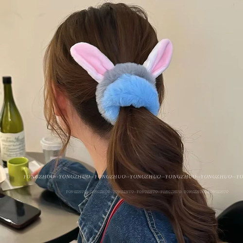 疯狂动物城朱迪警官尼克毛绒大肠发圈女新款可爱周边头绳皮筋发绳 - 图3