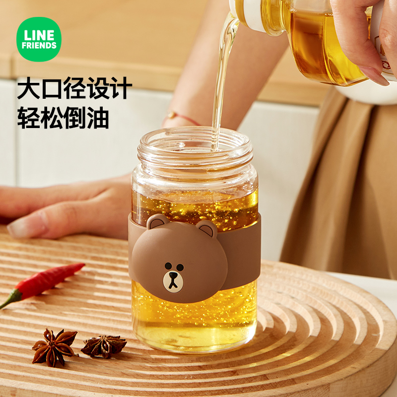 LINE FRIENDS油壶厨房家用油酱油醋调料瓶油瓶定量生抽酱油瓶油壶 - 图3