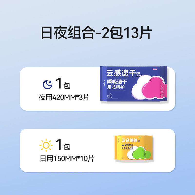 【新客专享】微帛云感速干卫生巾组合干爽超薄姨妈巾官方旗舰正品-图0