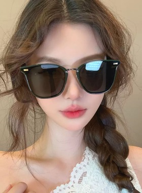 韩系大框金属猫眼复古偏光墨镜