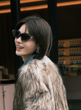 2025新款小香风法式猫眼偏光墨镜