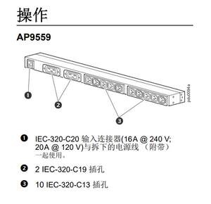 AP9559 施耐德PDU12位口16A标准19英寸英规美标APC名铝合金插排座