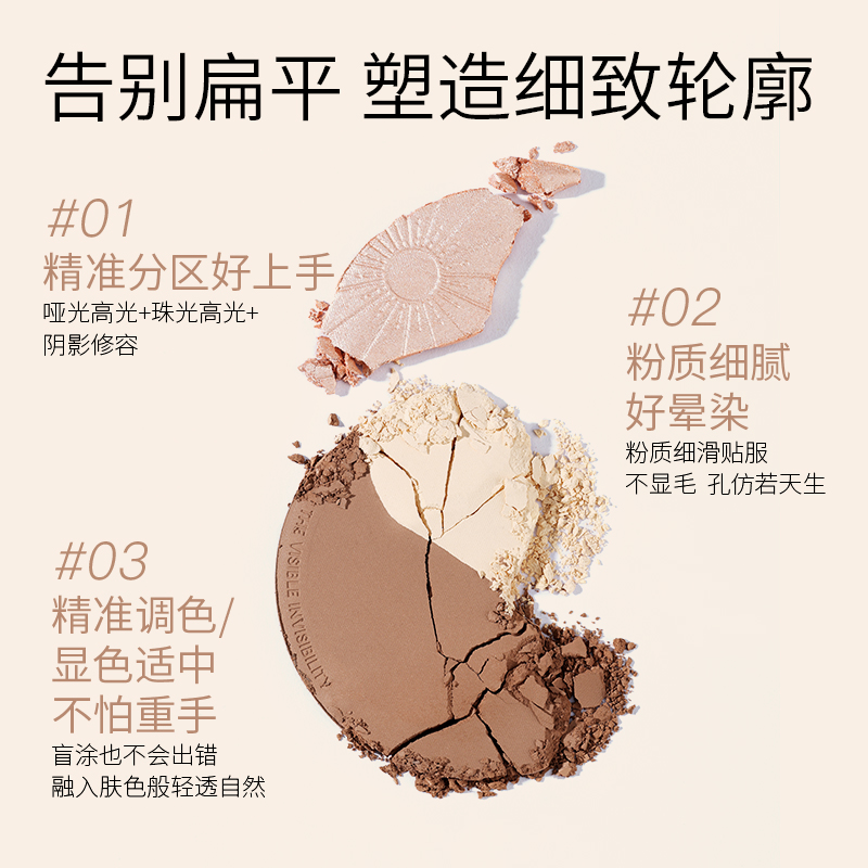 ForeverKey修容盘高光一体正品鼻影阴影修容粉侧影三色哑光旗舰店_虎窝淘