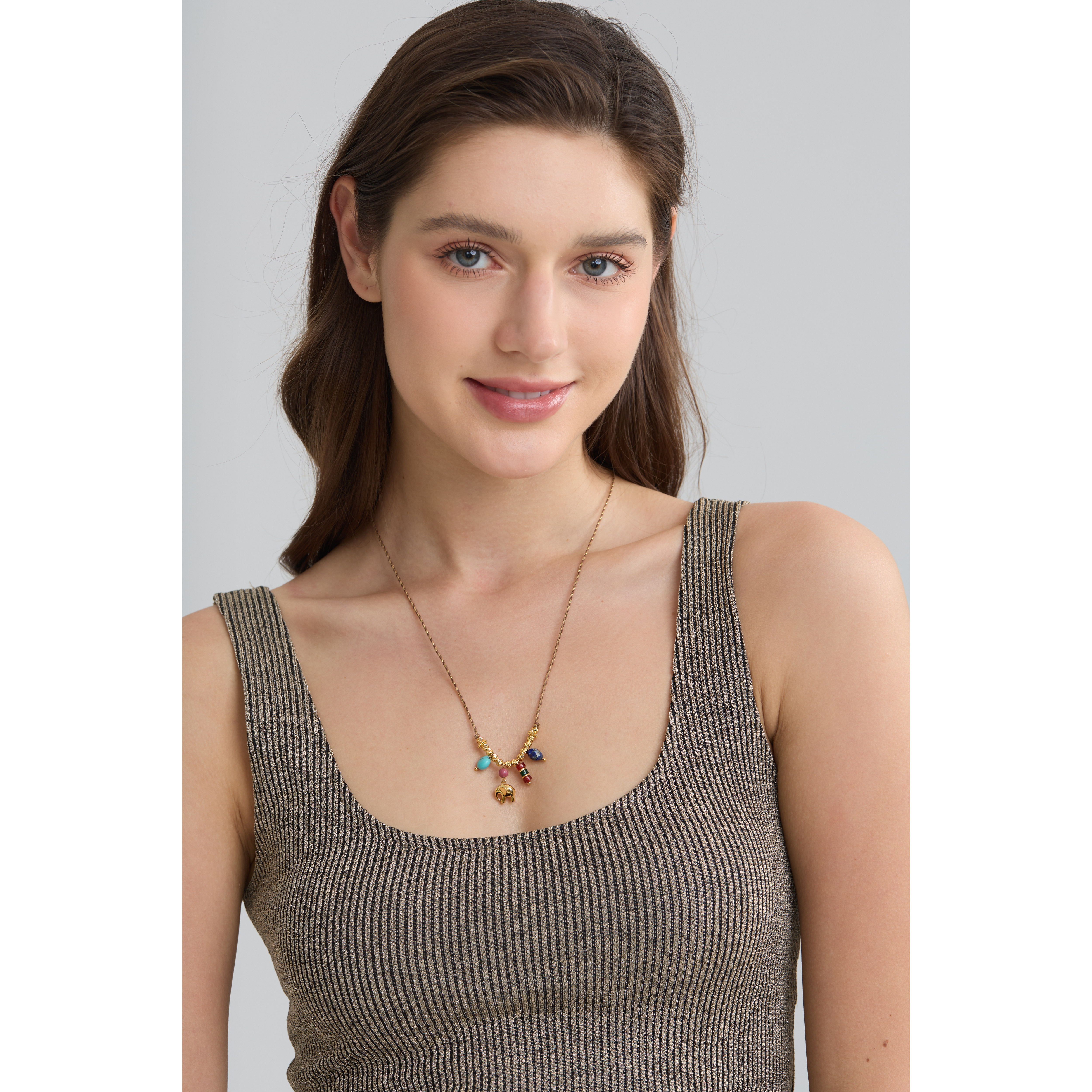 CANA GEMSPD0653 吉祥如意项链  天然石吊坠项链叠戴百搭配饰,淘宝优惠券,粉丝福利购,淘宝优惠卷