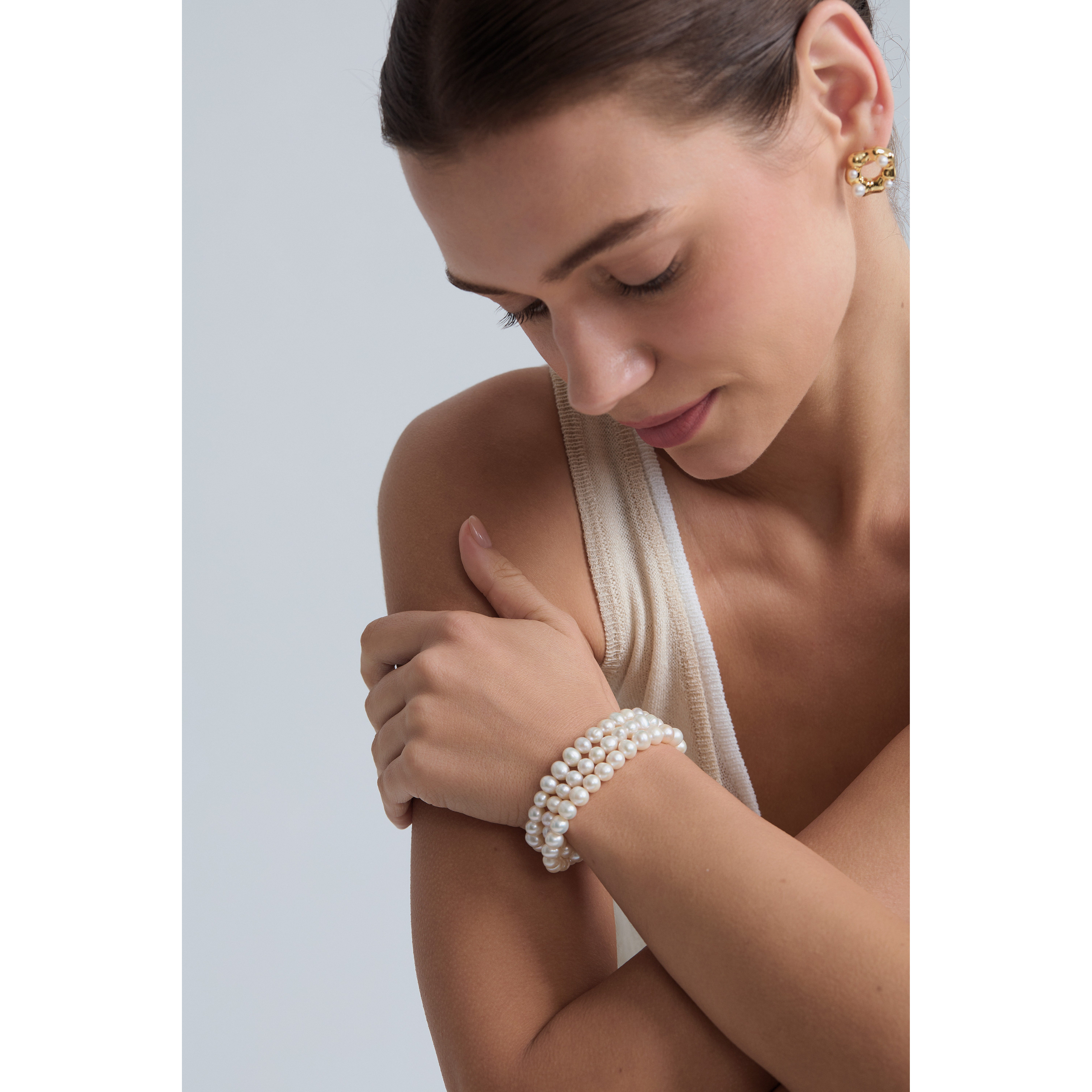 CANA GEMSPD0655 三圈弹力绳珍珠手串两戴款 气质百搭女珍珠手串,淘宝优惠券,粉丝福利购,淘宝优惠卷