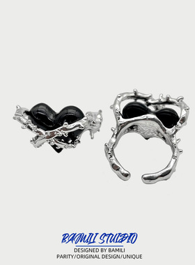 BAMILI荆棘戒指款式黑银