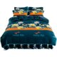 Light luxury milk velvet four-piece double-sided velvet thickened warm flannel quilt cover double bedding bed skirt