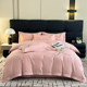 Light luxury Class A pure cotton four-piece quilted bed cover non-slip cotton bedspread solid color bed skirt three-dimensional jacquard bedding
