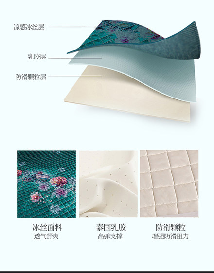 Xinlian genuine European ice silk latex mat with removable bed skirt and three-piece mat set with washable double bed cover