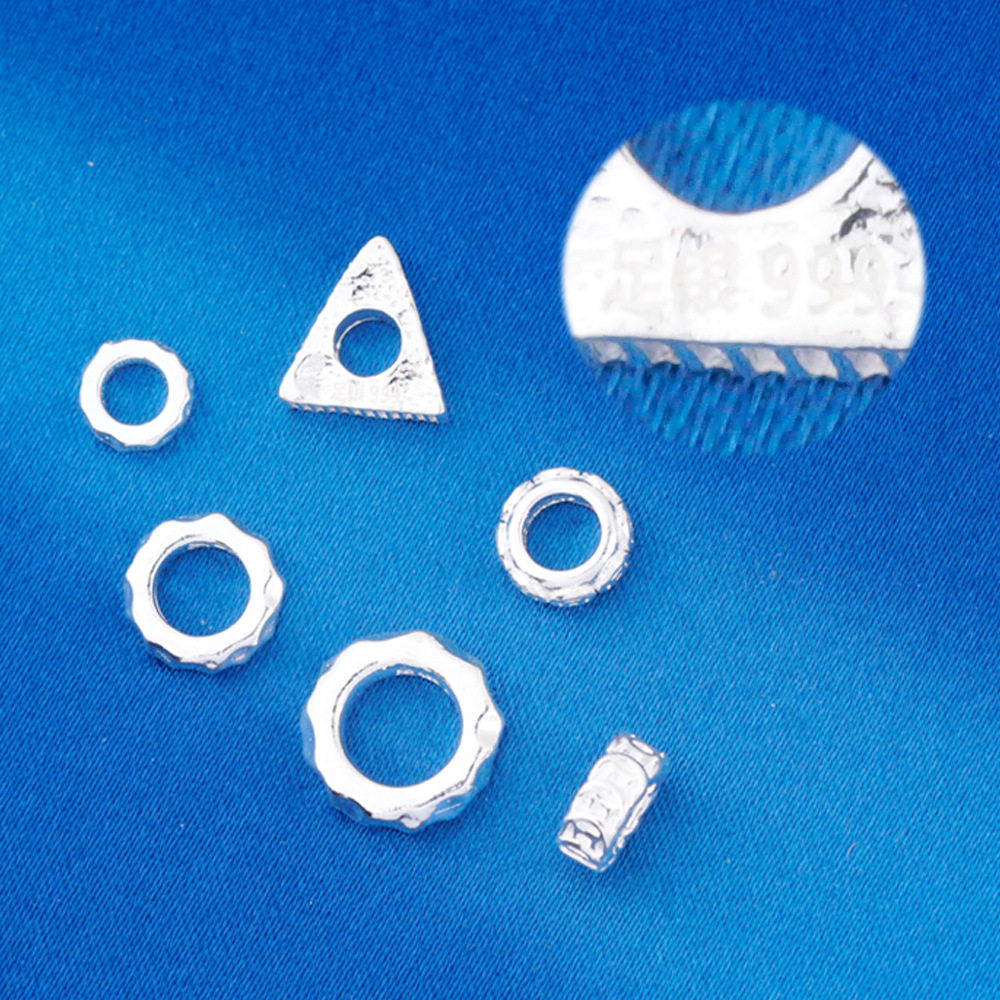 『无戒』S999千足银光面不规则银圈锤纹盘缠隔片DIY手工银饰配件,淘宝优惠券,粉丝福利购,淘宝优惠卷