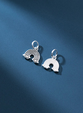 无戒吊坠s925银彩虹diy配件