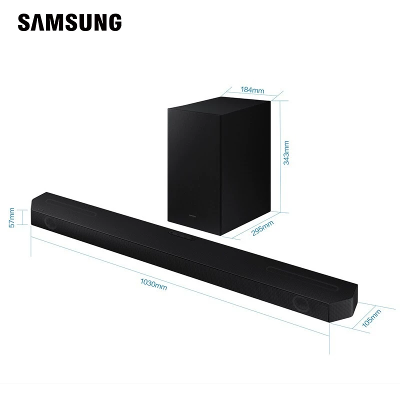 Звуковая панель Samsung HW-Q600F/XZ с поддержкой Atmos, настенная акустика, сабвуфер для домашнего кинотеатра