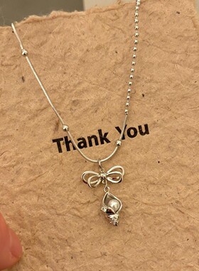 蝴蝶结珍珠项链女款2026新款轻奢