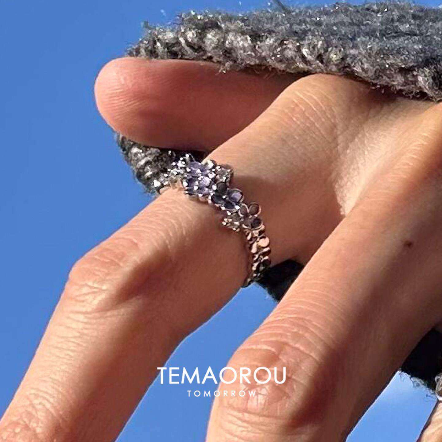 S925 sterling silver metal line silver flower ring for women
