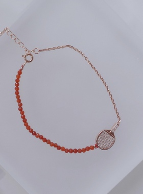 售完不补·新款好运红玛瑙乒乓球项链小众设计运动穿搭体育