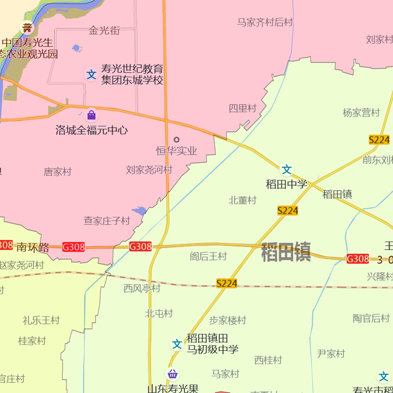 寿光市地图1.1m山东省潍坊市交通行政区域颜色划分防水新款贴图 - 图1