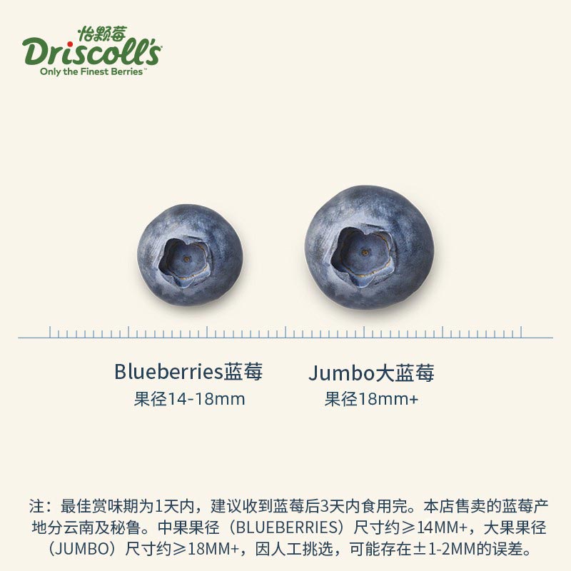 【云南季】Driscoll's怡颗莓云南蓝莓鲜果应季水果中果/大果125g - 图2