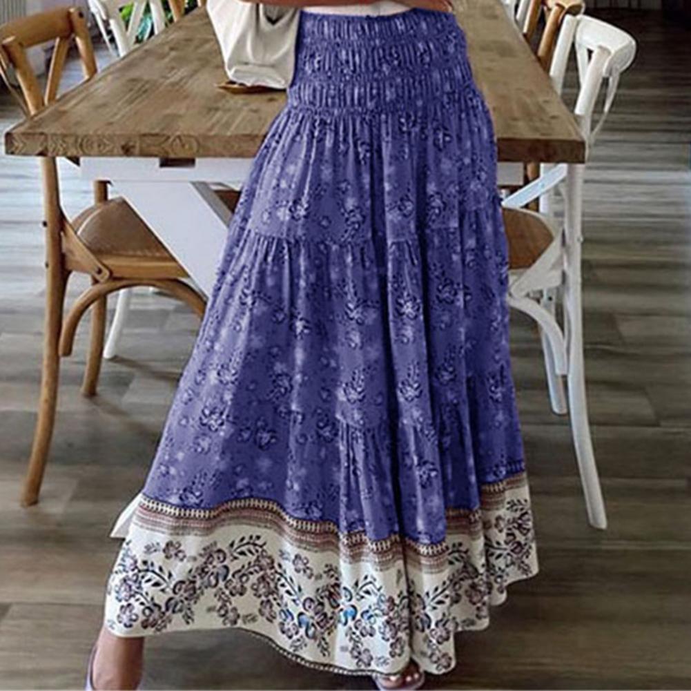 Bohemian Print Women's Long Skirt波西米亚印花女 士长款半身裙 - 图1