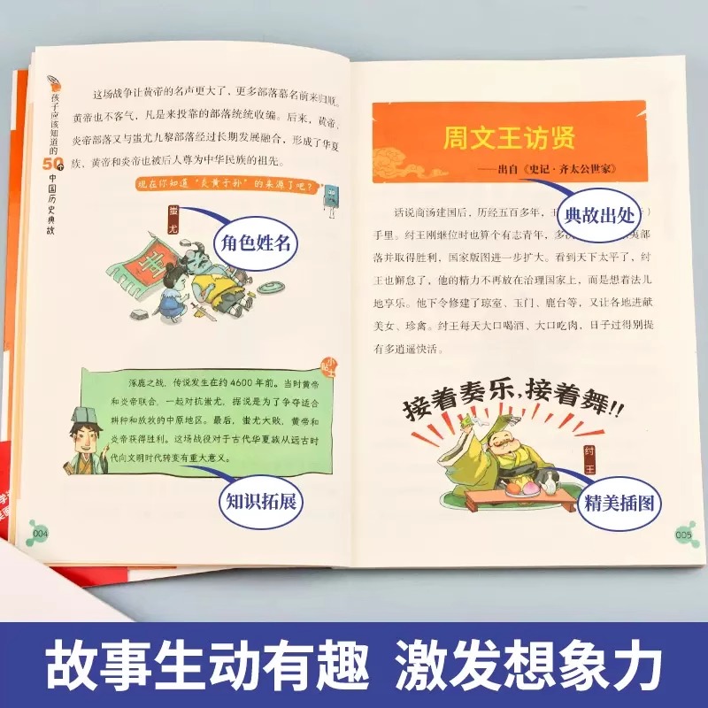 正版 孩子应该知道的50个中国历史典故 写给儿童的中国历史书籍小学生一二三四年级课外阅读书籍儿童读物儿童版中国史漫画书故事集 - 图1