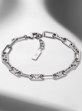 阿玛尼男士钢质环扣手链