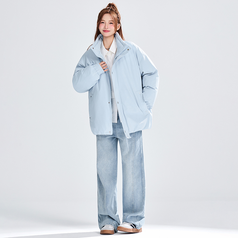 新款大口袋棉服男款冬季加厚连帽拼接撞色面包服时尚保暖棉袄 - 图3