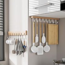 Free Punch Hook Kitchen Shelving Multifunction Pan Shovel Spoon Hanging Pole Hanging rack wall-mounted cookware containing hook