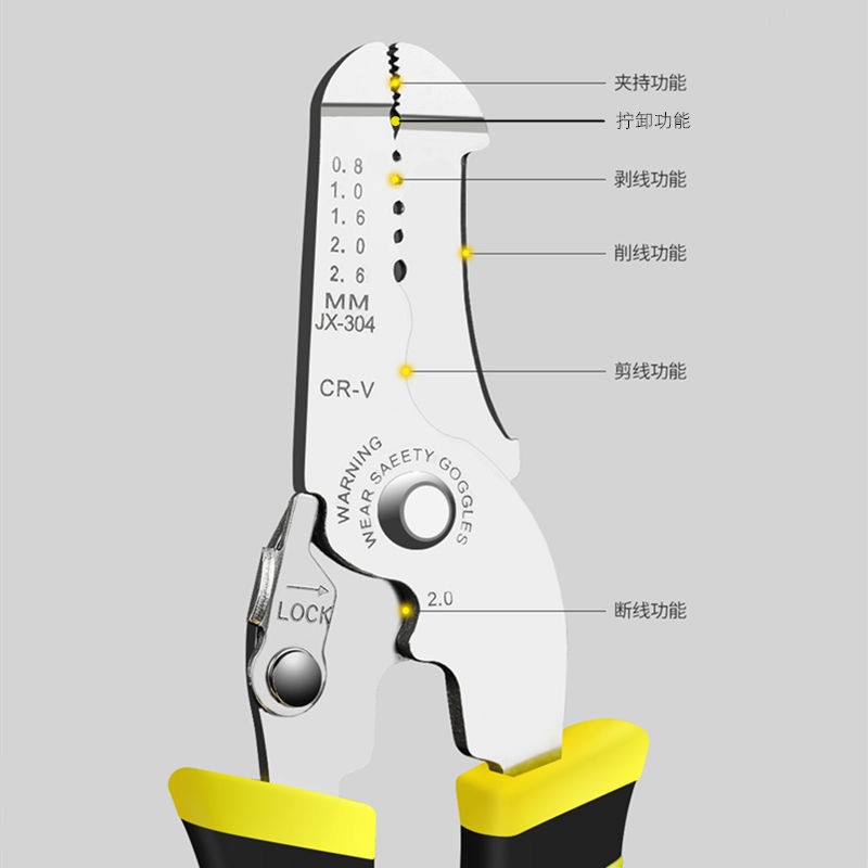 剥线钳工业级多功能五合一电工专用电缆剥皮刀剪线扒皮钳子拨线钳