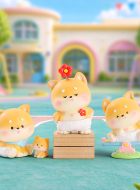 柴犬幼稚园盲盒萌宠桌面摆件
