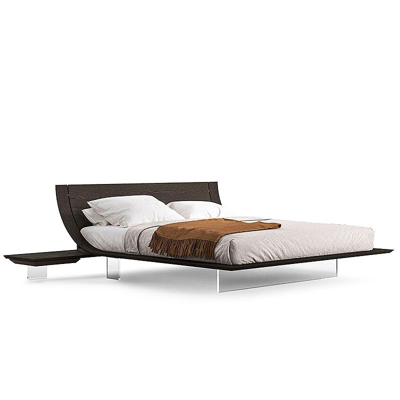 悬浮床现代简约实木床带感应灯条意式弧形高端别墅大平层双人床,淘宝优惠券,粉丝福利购,淘宝优惠卷