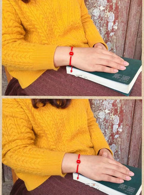 红绳手链纯银朱砂手链大小可调