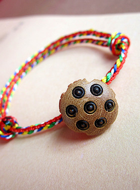 端午节五彩绳手链五彩绳桃木