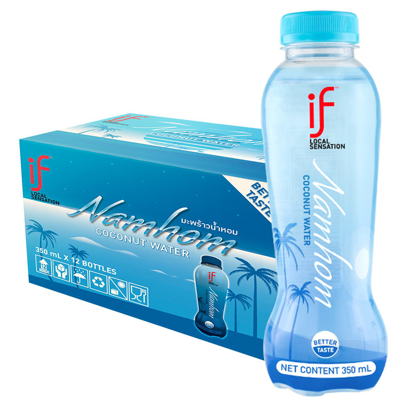泰国进口if香水纯椰子水0脂椰青汁nfc果汁饮品饮料整箱350ml*12瓶,淘宝优惠券,粉丝福利购,淘宝优惠卷