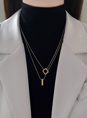 钛钢项链女2025年新款潮长款小众设计高级感毛衣链秋冬气质配饰