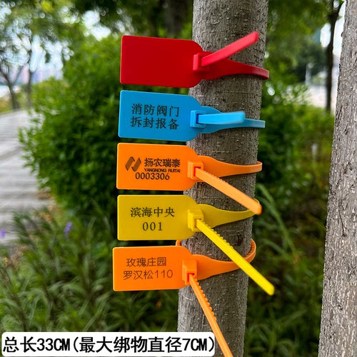 一次性煤矿银行树木标识号苗锁塑料封条医疗绑扎带封签标签牌挂牌 - 图1
