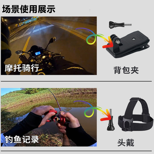 适用SJCAM速影运动相机配件C300 C400 C110 SJ6Ultra SJ30 C200 C100 SJ20 SJ4000挂脖骑行第一视角拍摄支架 - 图0