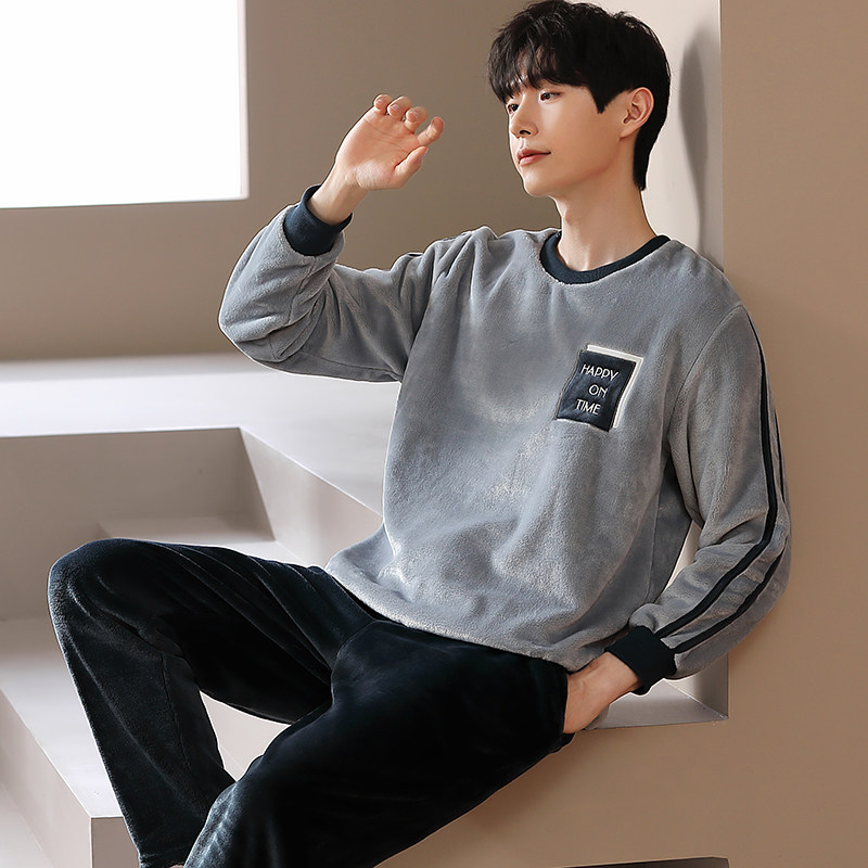 男士睡衣冬季珊瑚绒加厚加绒秋冬款法兰绒男款套头家居服春秋新款,淘宝优惠券,粉丝福利购,淘宝优惠卷