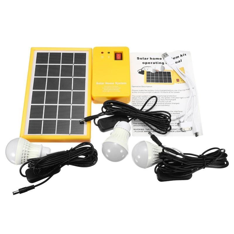 Solar Light USB Charger Home System Solar Power Panel Genera-图0