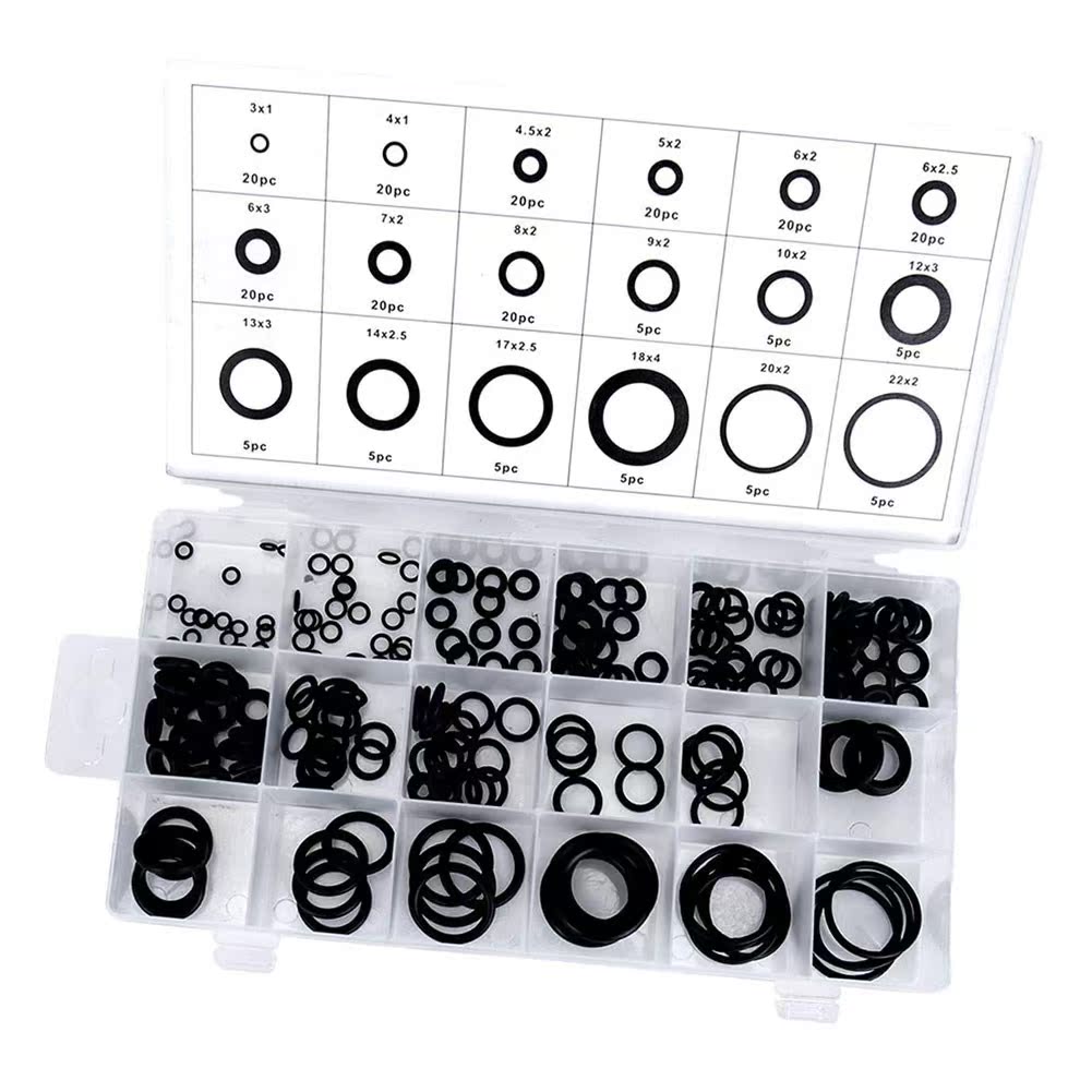 225 PCS O-Ring Sealing Gasket Rubber Rings Flat Washer Seal - 图3