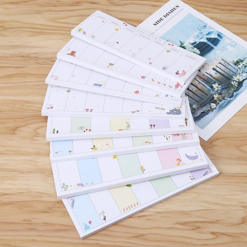 Cute Week Plan Sticky Note Memo Pad Notebook Bookmark Studen - 图3